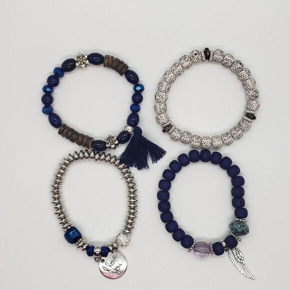 See Other Listing Blue Beaded Multi-Layer Bracelet With Tassel I Love You Charm - Picture 6 of 11